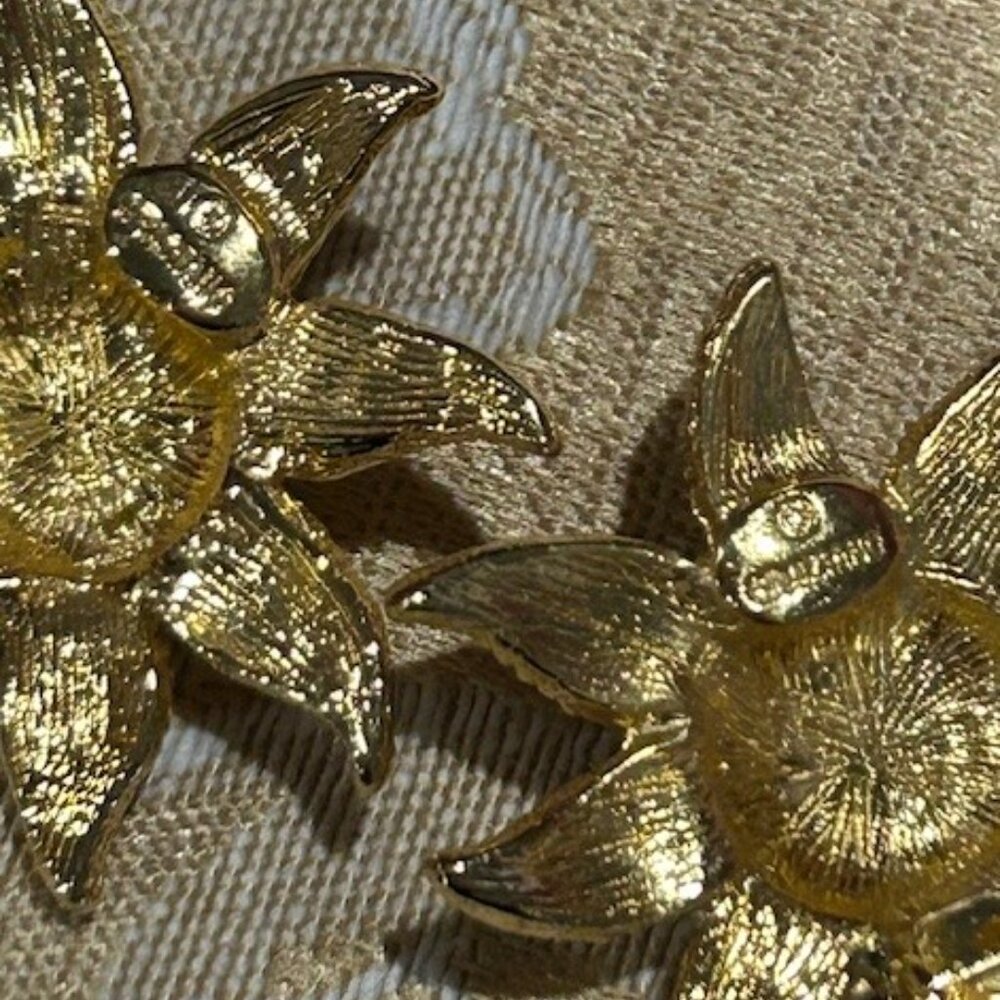 R.J. GRAZIANO Gold Rhinestone Sunburst Blue Stone EARRINGS - Picture 9 of 9